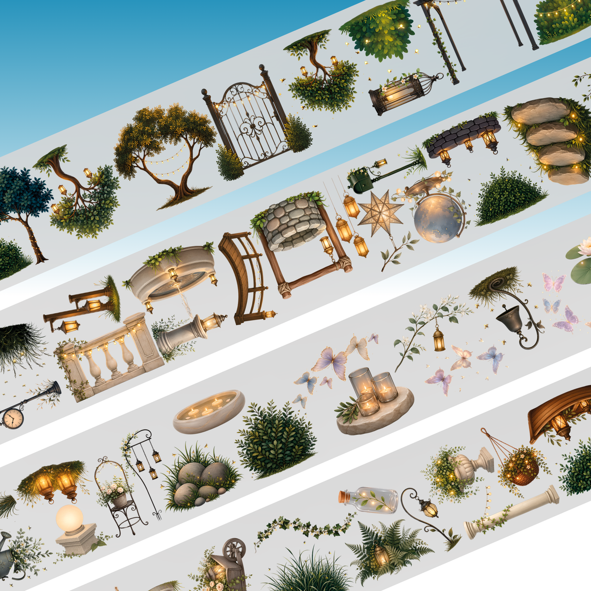 Queens Art Secret Garden Elements PET Tape 9cm x 2.5m