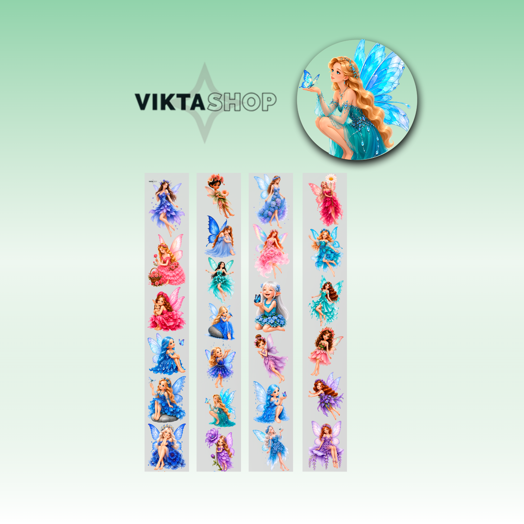 Viktashop Blossom Fairies PET Tape 8cm x 2.5m