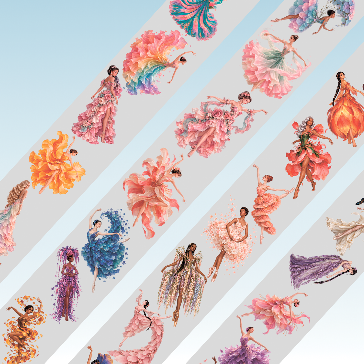 Kittys Journal Flower Dancers PET Tape 8cm x 2.5m