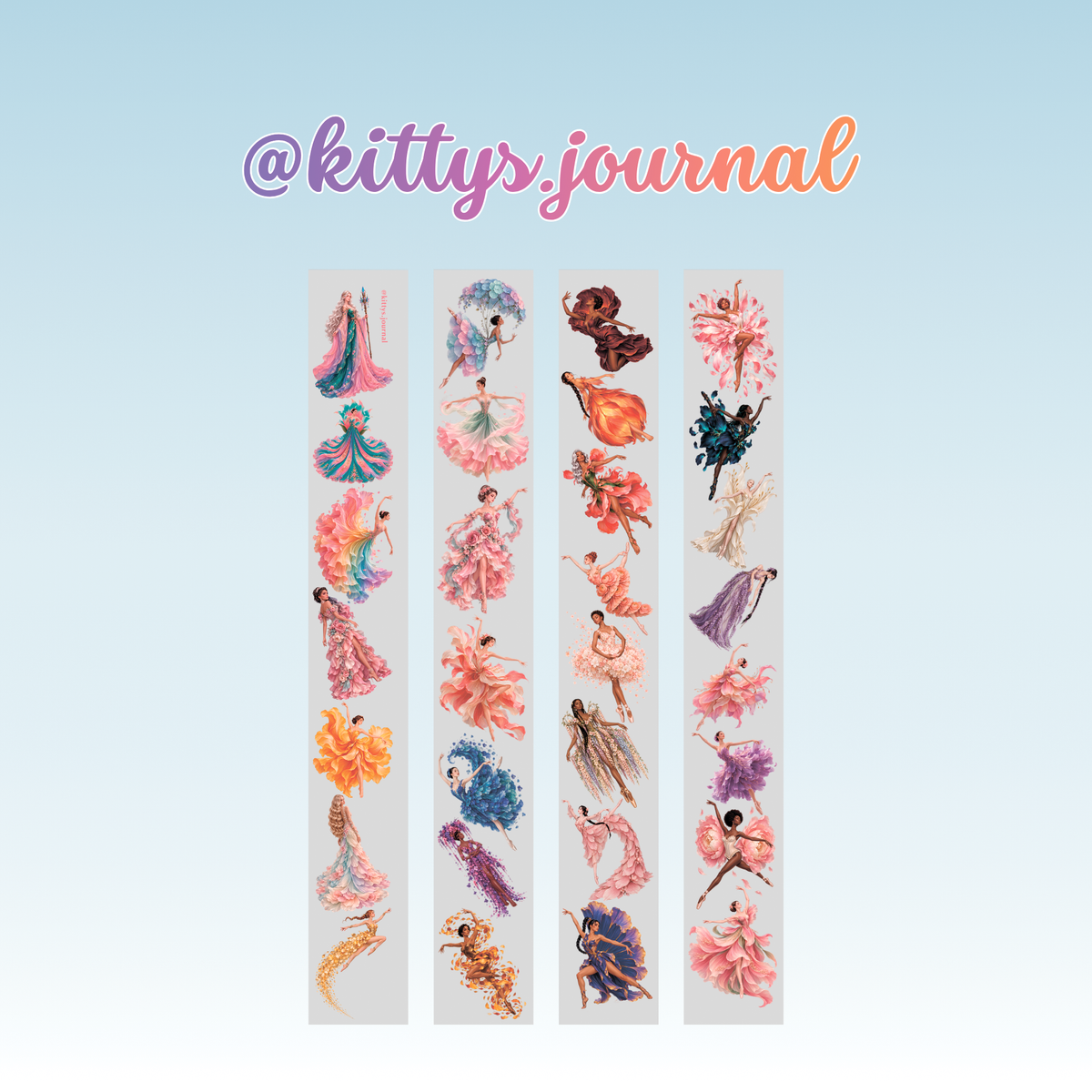 Kittys Journal Flower Dancers PET Tape 8cm x 2.5m