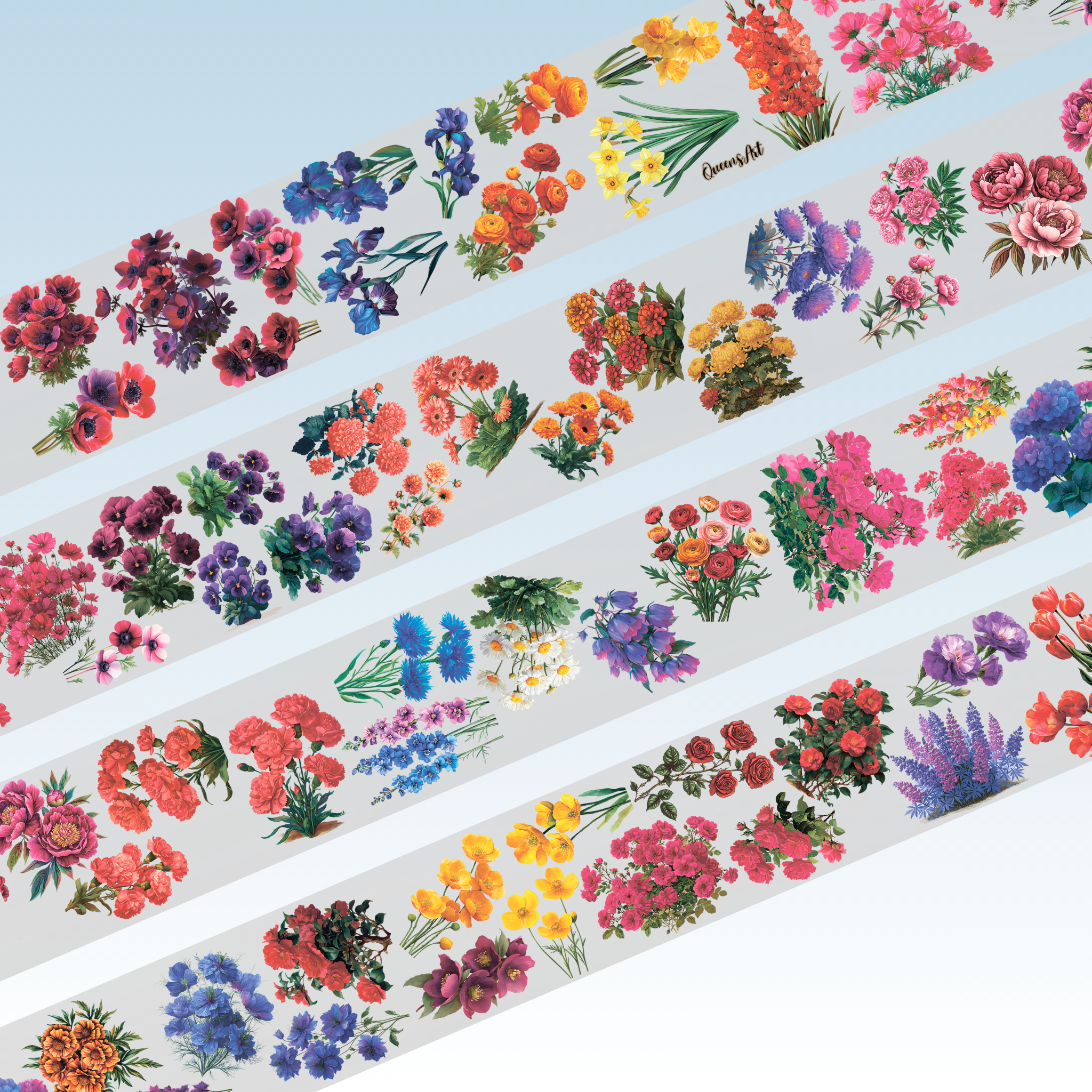 Queens Art Flowers PET Tape 10cm x 2.5m