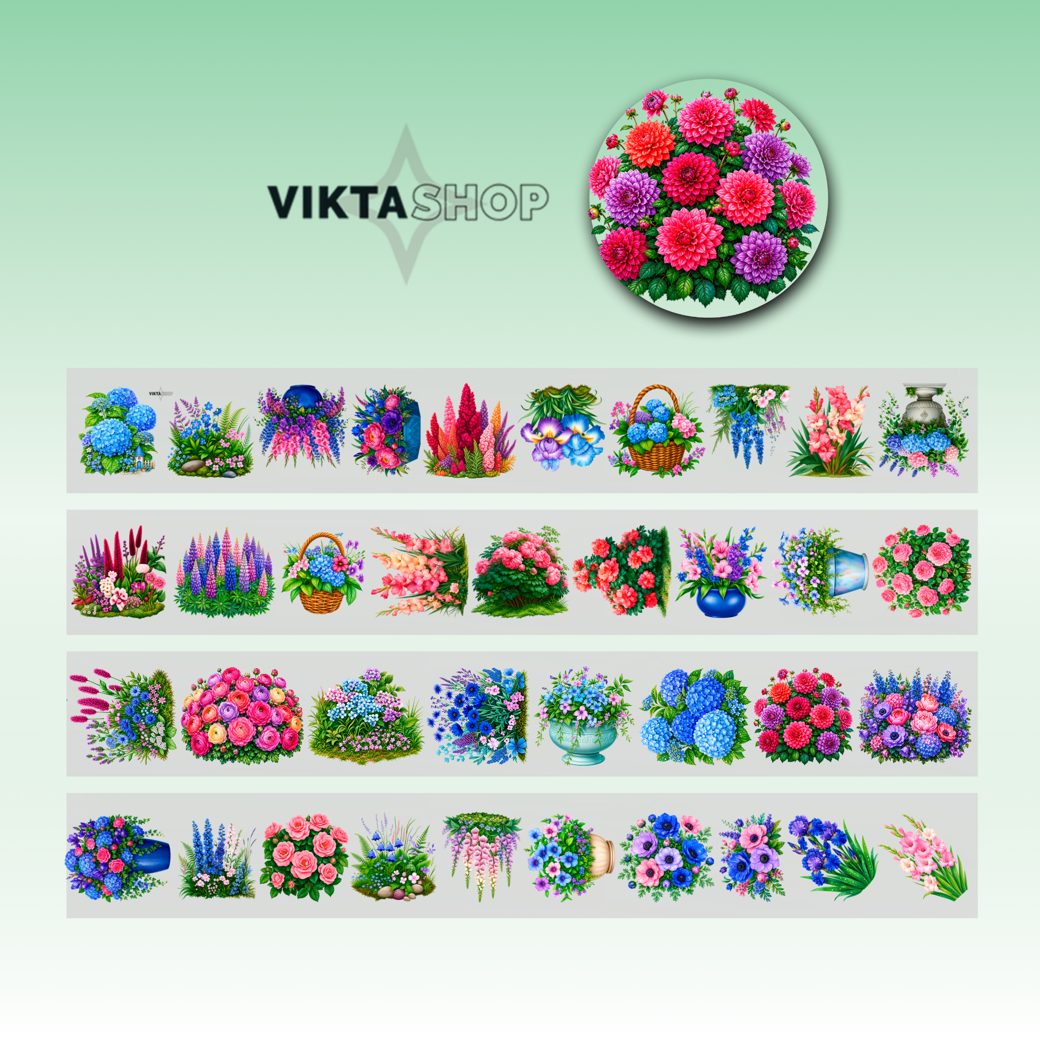 Viktashop Garden Blossoms PET Tape 7cm x 2.5m