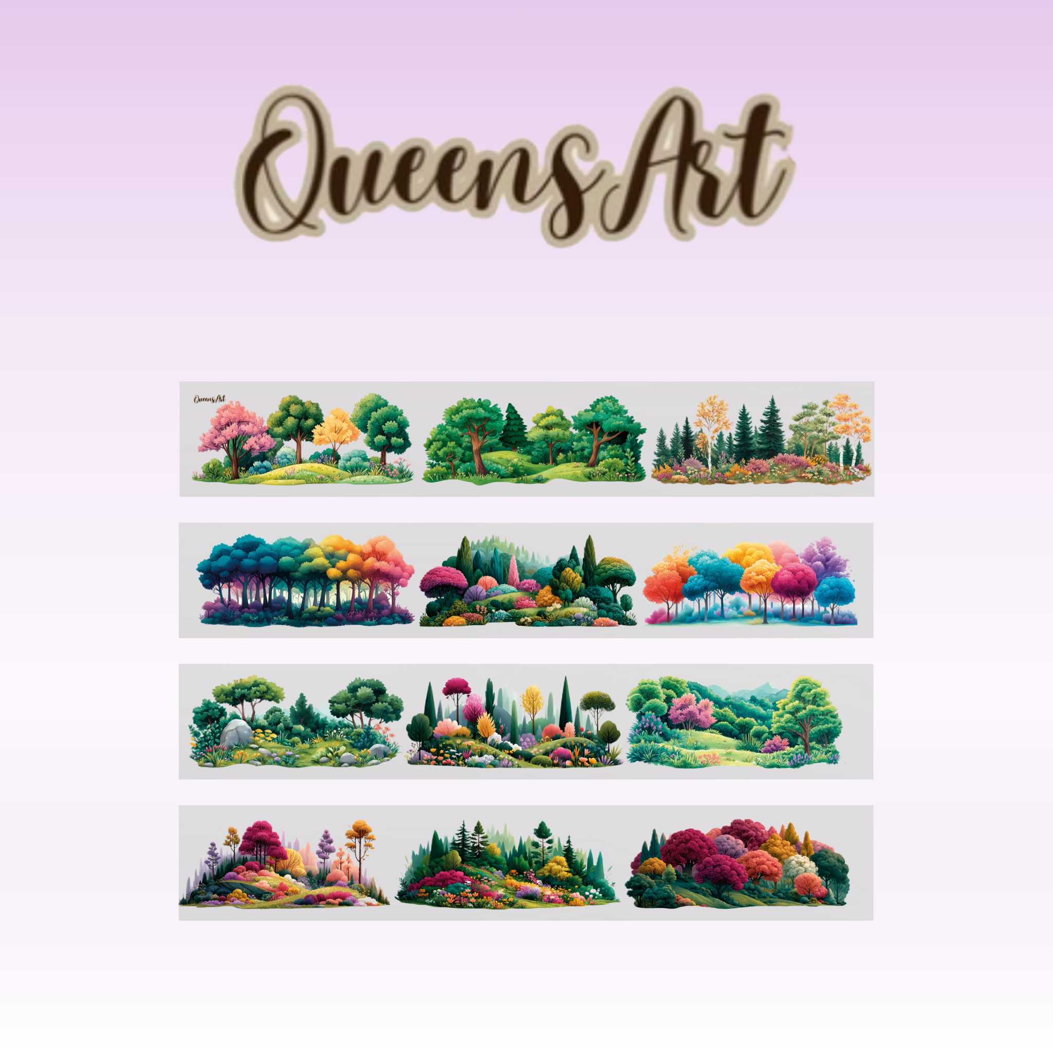 Queens Art Colorful Forest PET Tape 9cm x 2.5m