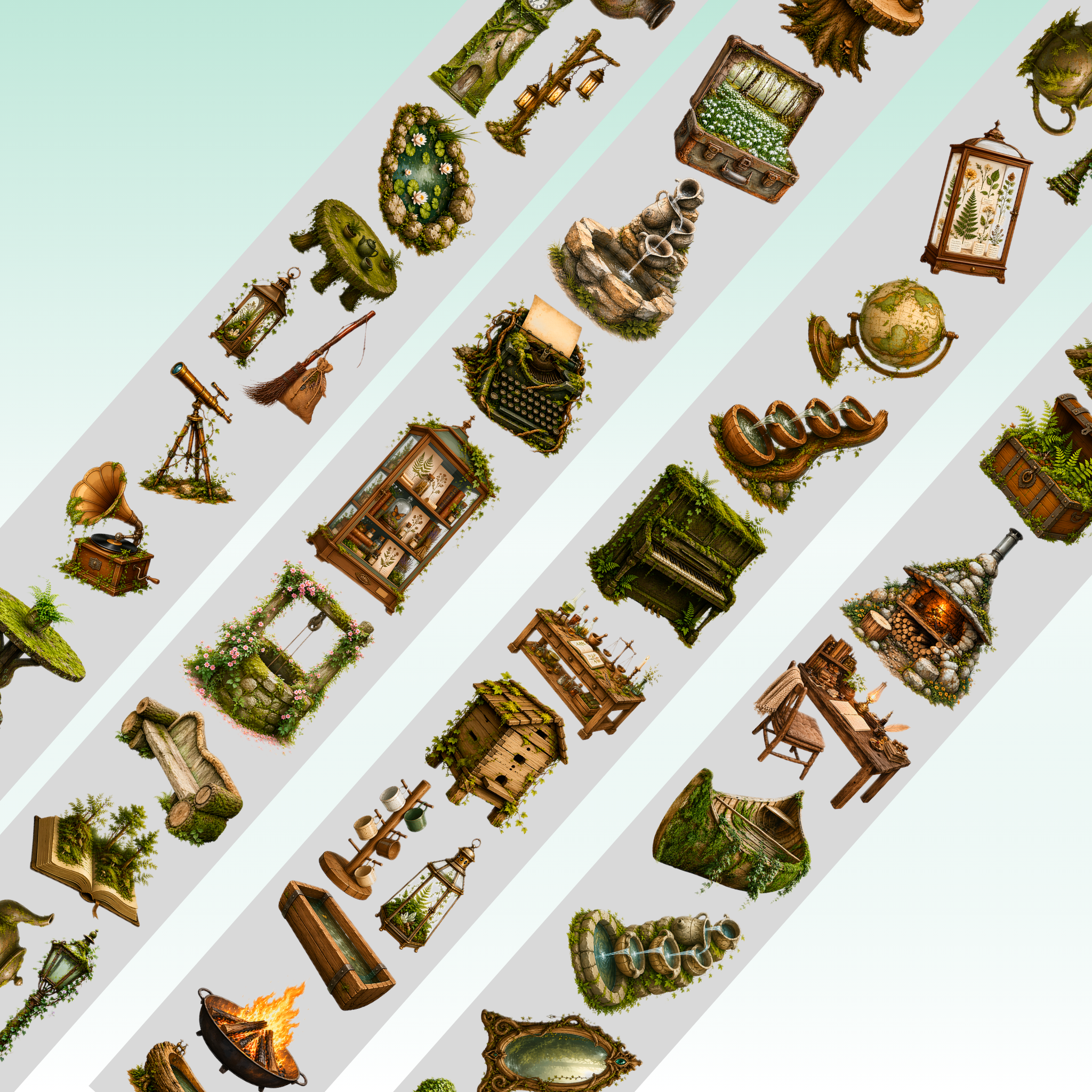 Viktashop Magic Forest Artifacts PET Tape 7cm x 2.5m
