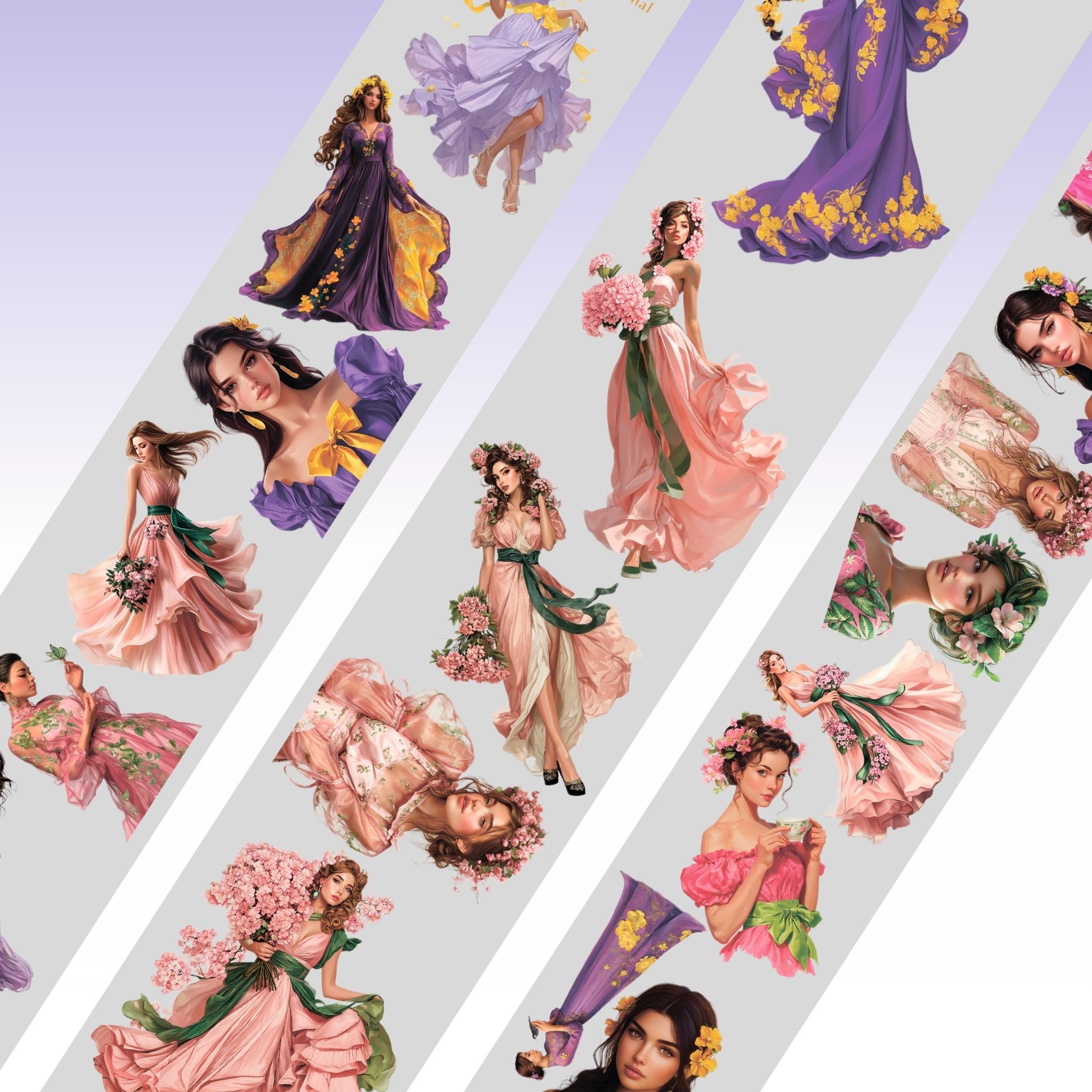 Kittys Journal Blooming Ladies Character PET Tape 8cm x 1.25m