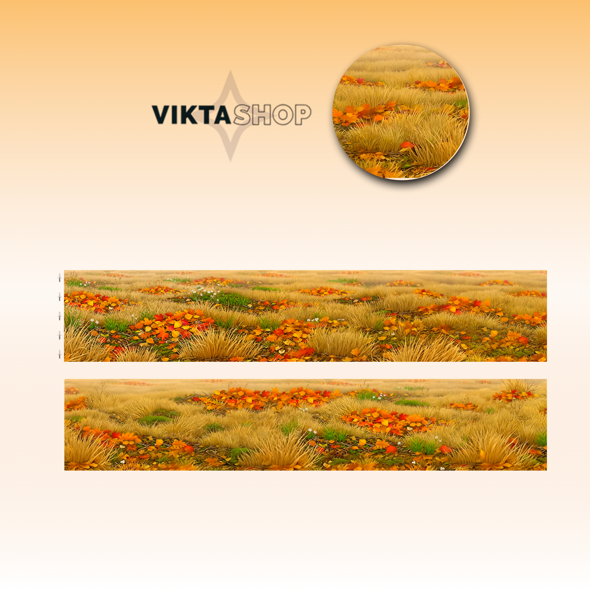 Viktashop Autumn Golden Meadow PET Tape 9cm x 1m