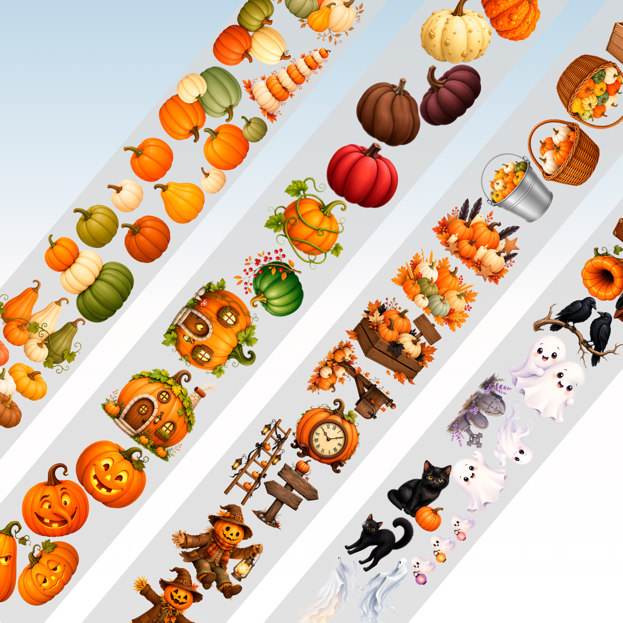Viktashop Halloween Harvest PET Tape 7cm x 2.5m