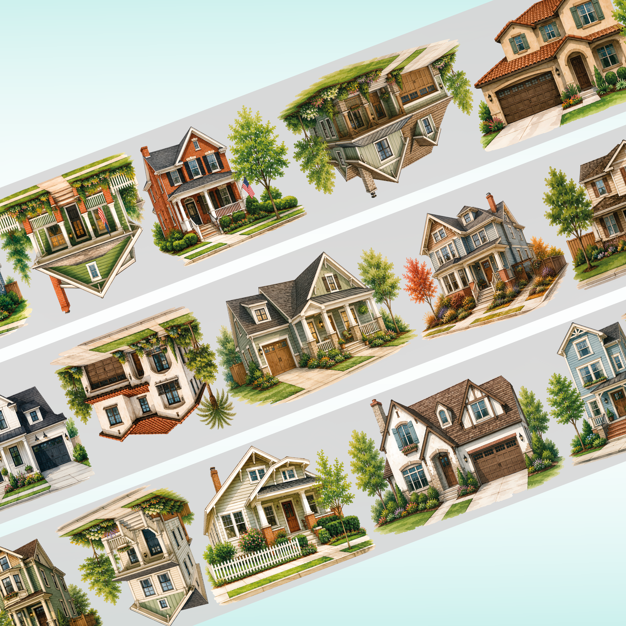 The Ripley Journals Houses PET Tape 7cm x 1.25m