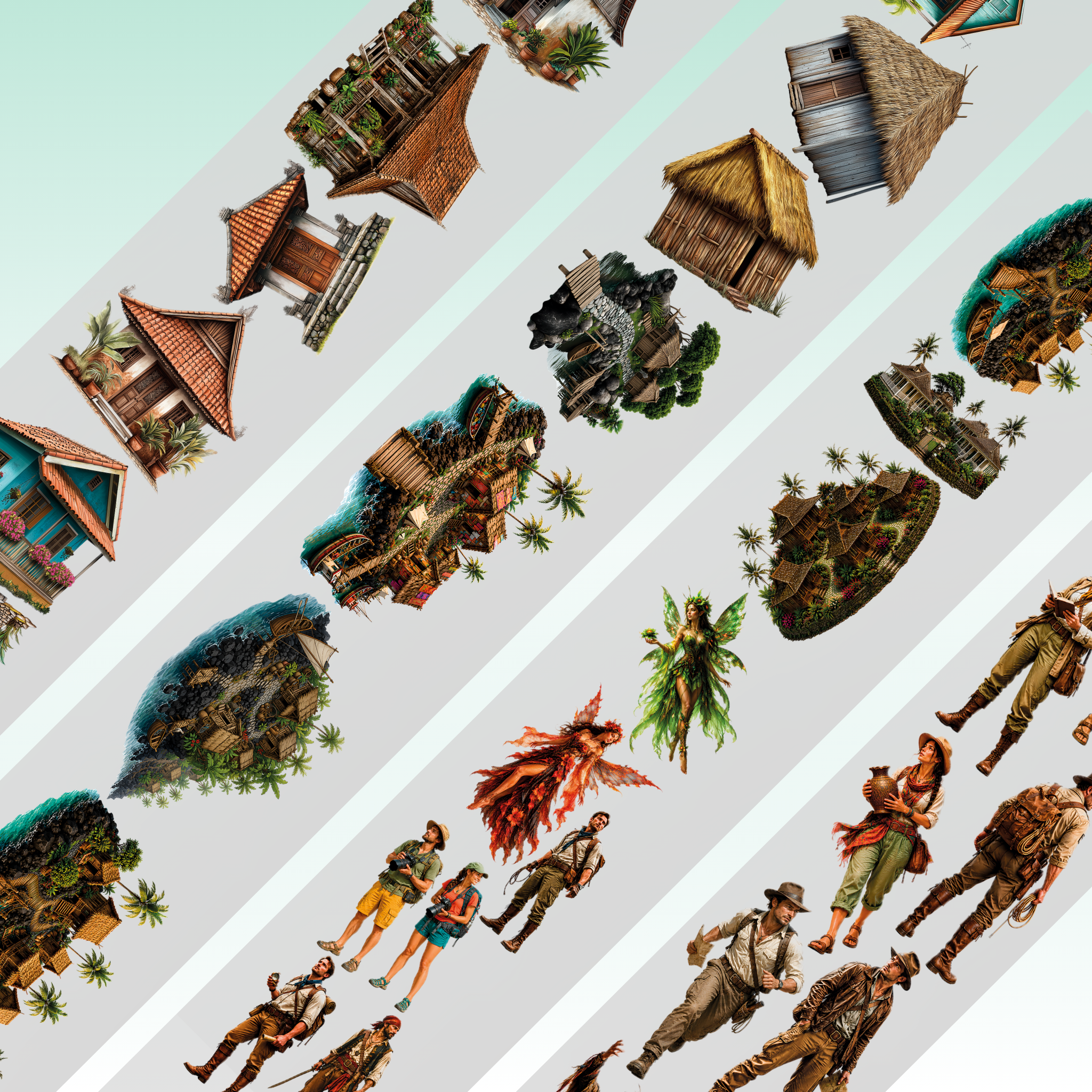 Viktashop House and Characters PET Tape 10cm x 2.5m