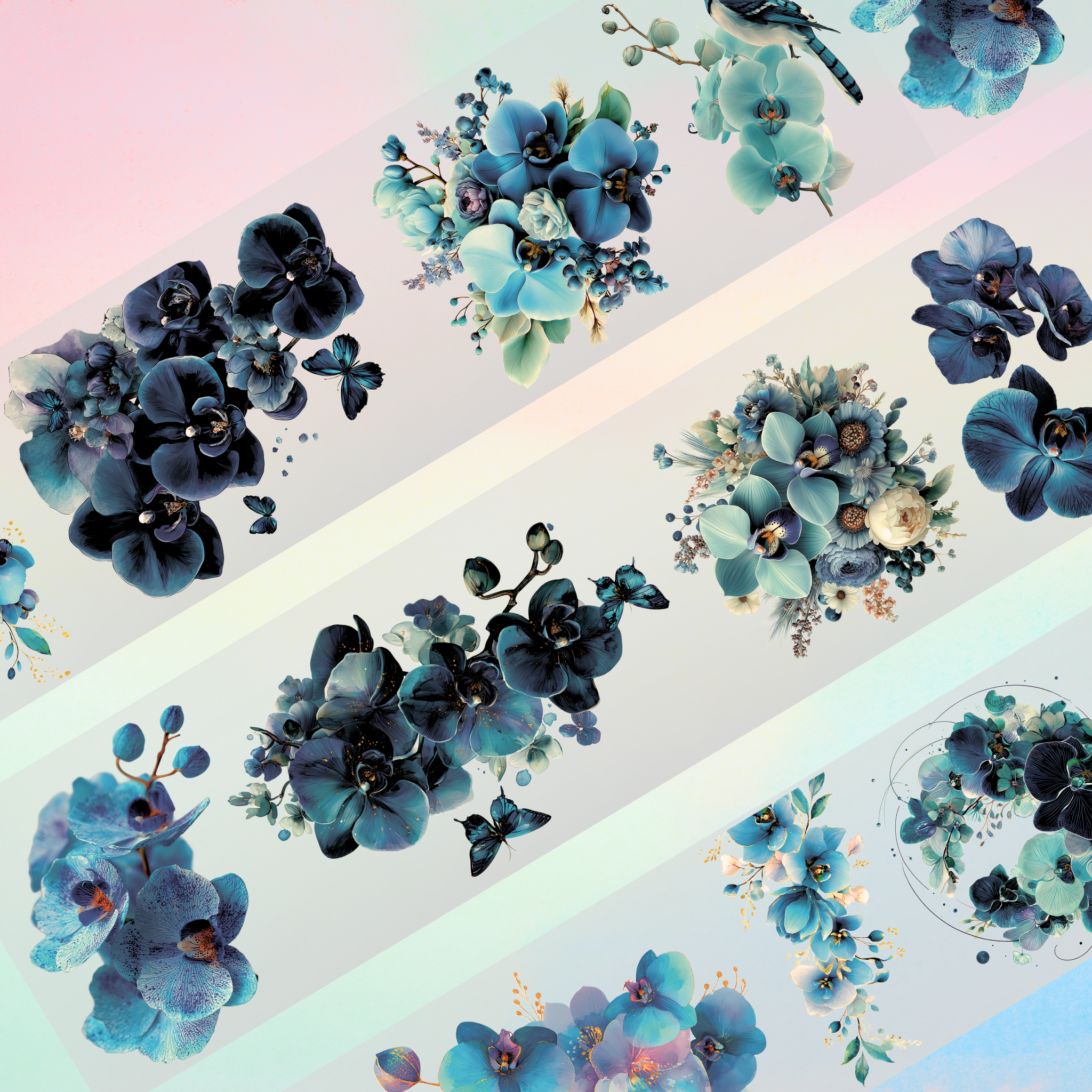 Queens Art Blue Orchid PET tape 8cm x 1m - Viktashop.com