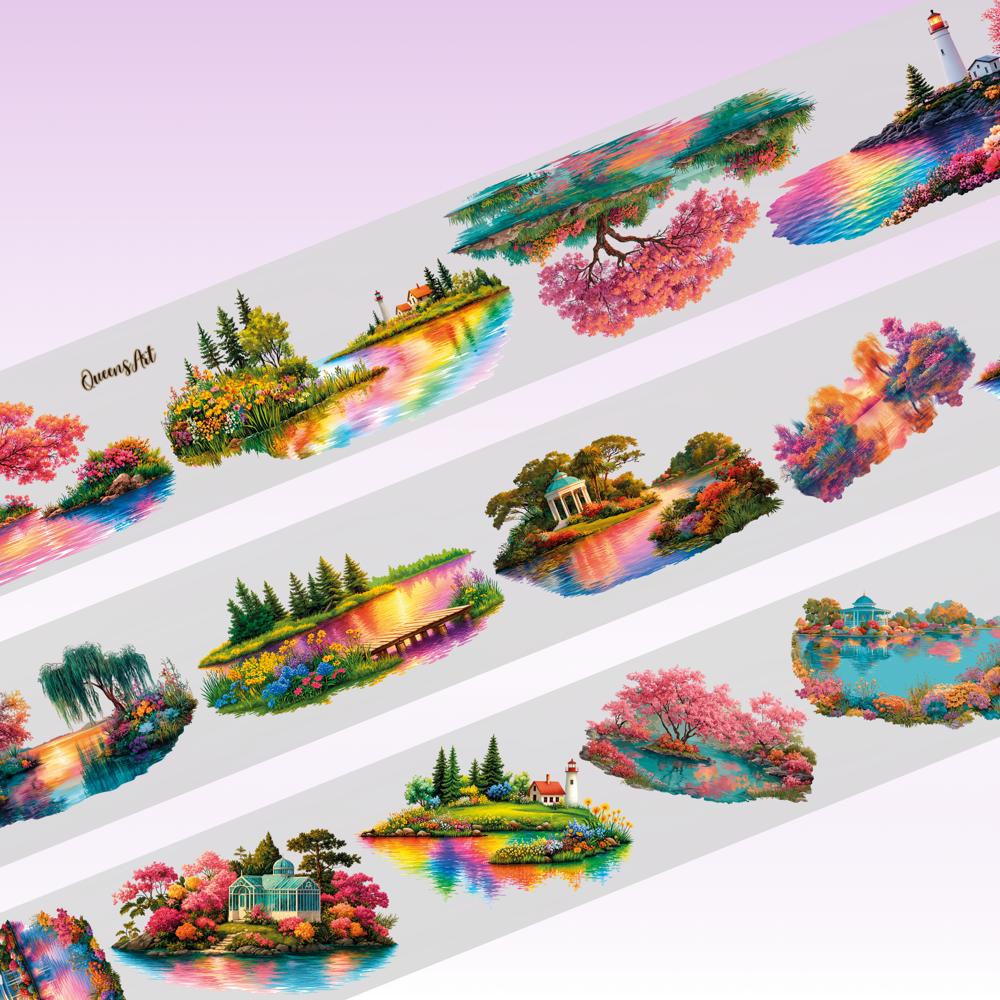 Queens Art Colorful Lake PET Tape 11cm x 2.5m