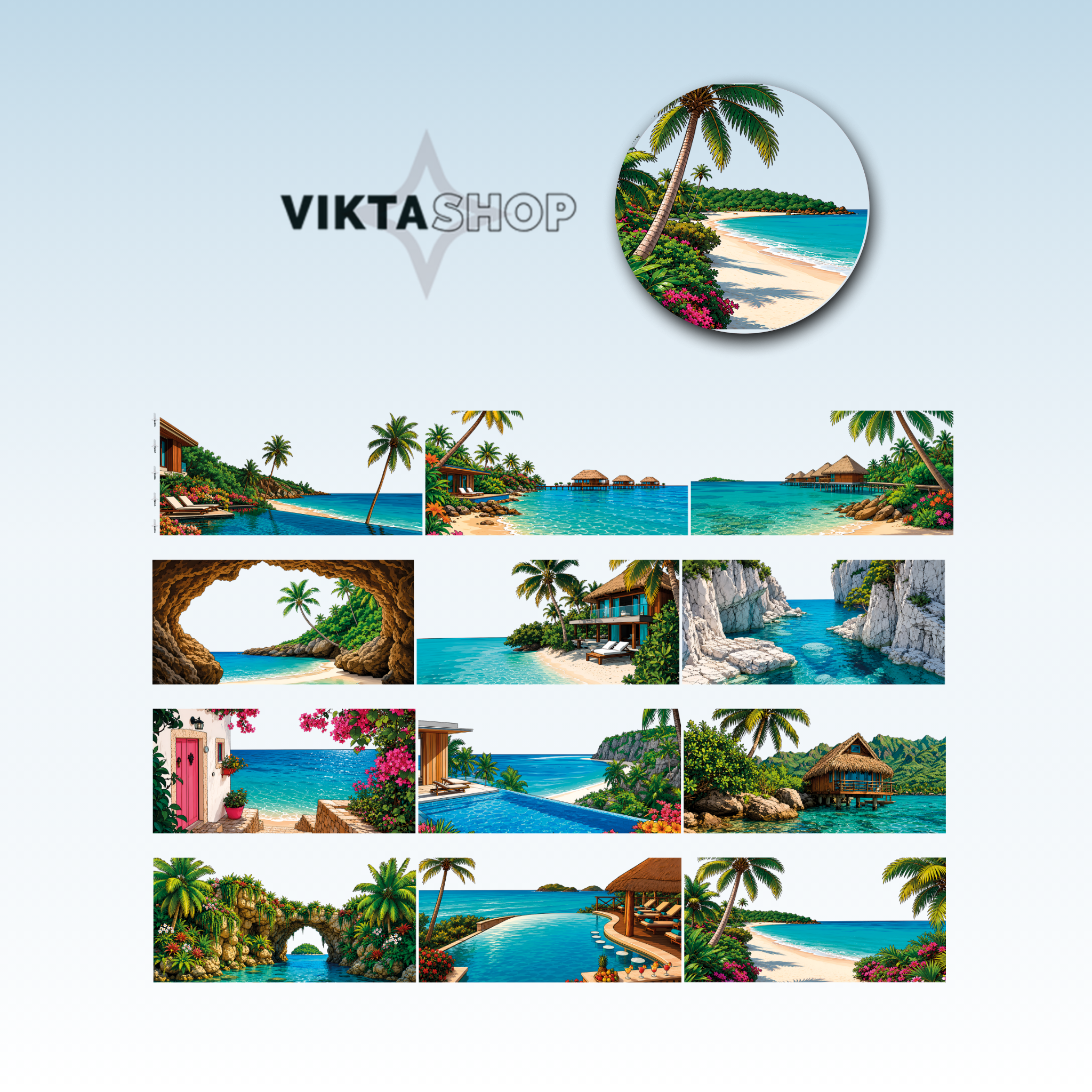 Viktashop Maldives Landscape PET Tape 10cm x 2,5m