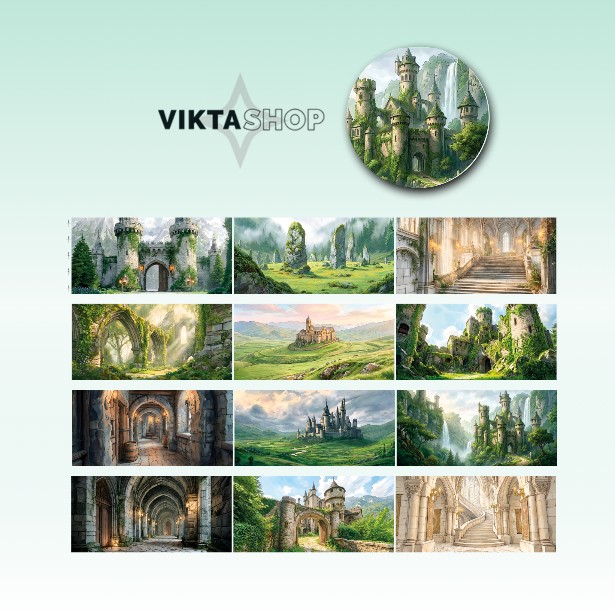 Viktashop Medieval Background PET Tape 10cm x 2.5m