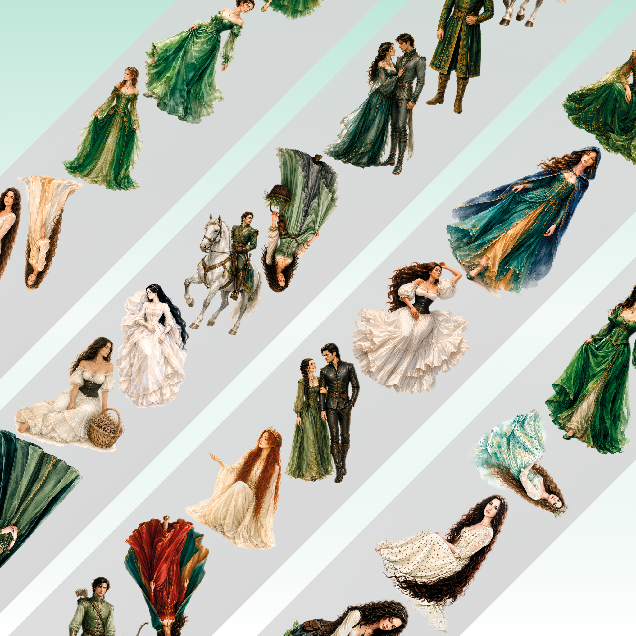 Viktashop Medieval Characters PET Tape 9cm x 2.5m