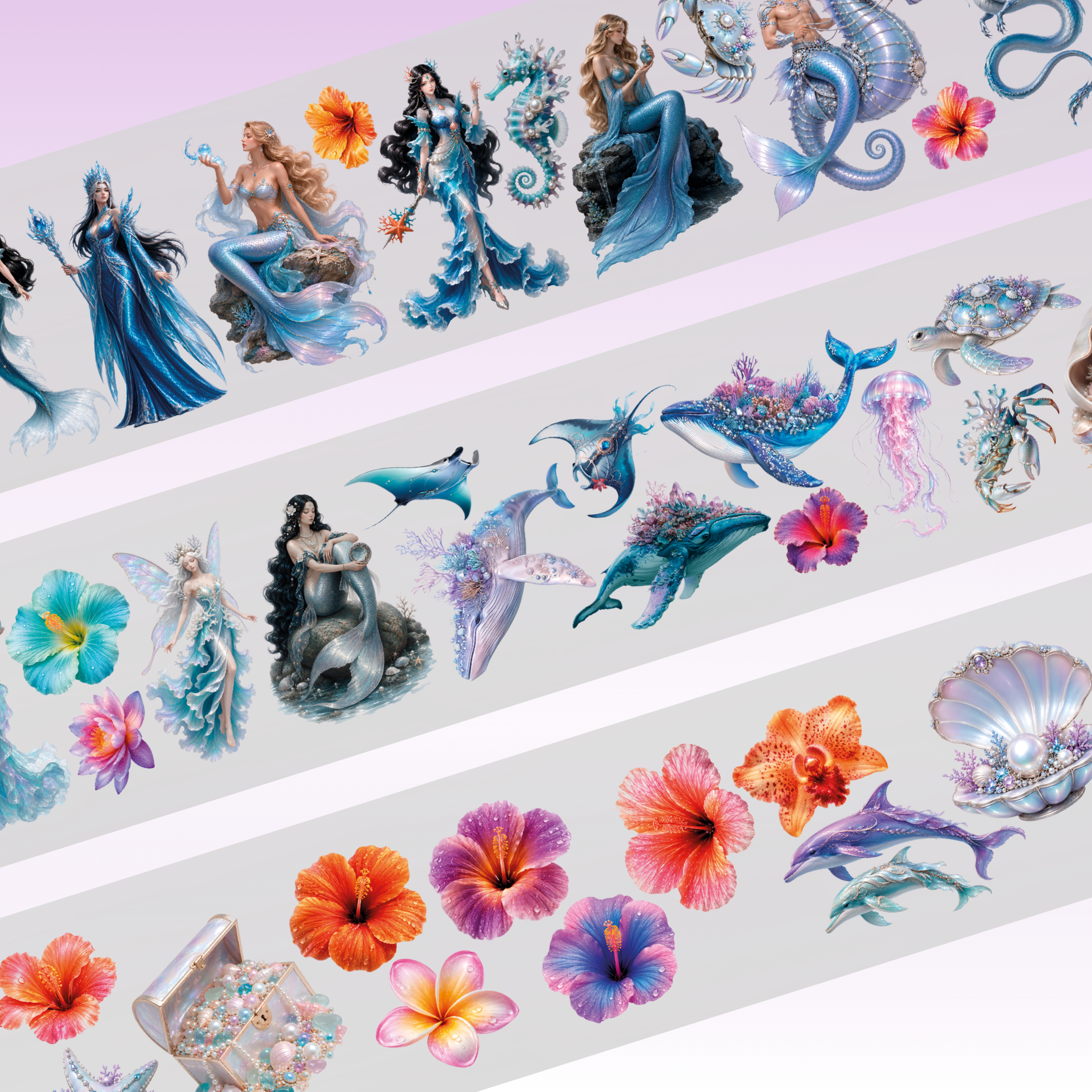 Queens Art Mermaids PET Tape 8cm x 1.25m