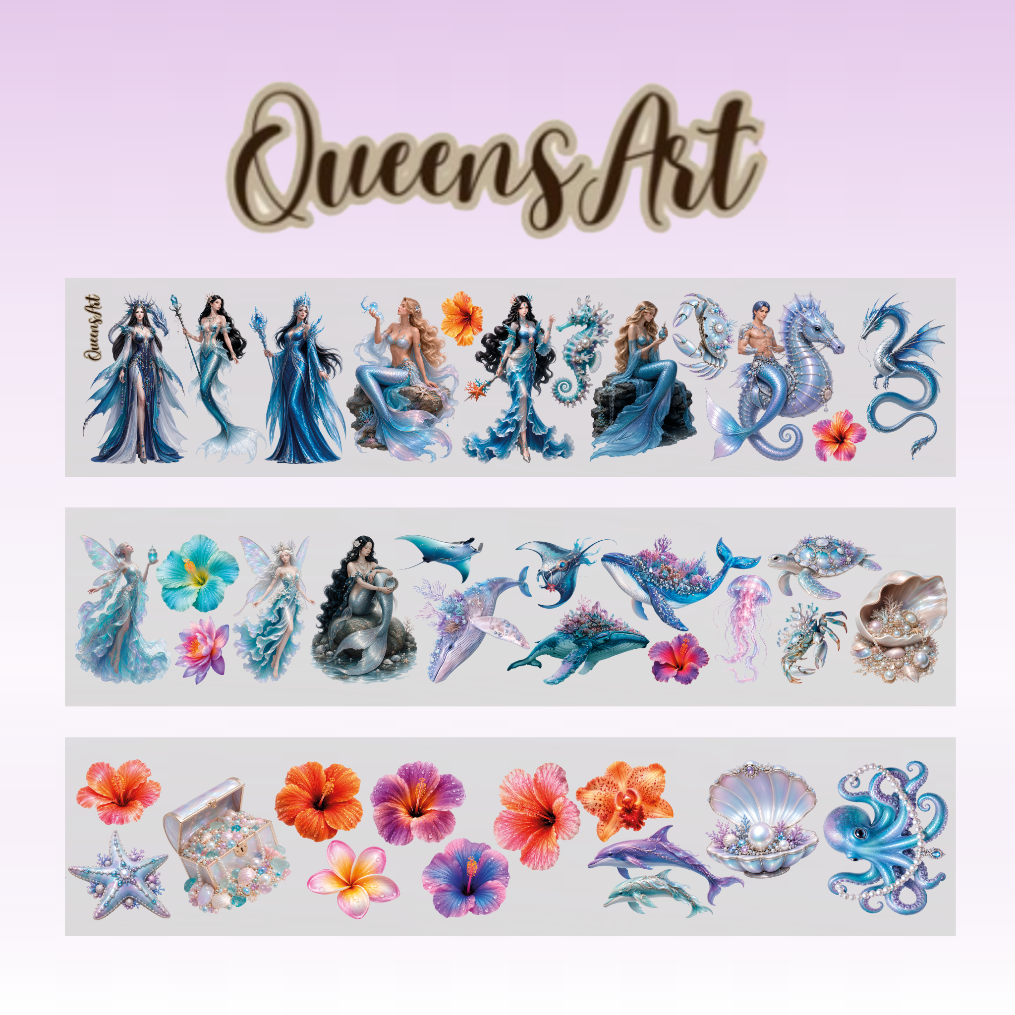 Queens Art Mermaids PET Tape 8cm x 1.25m