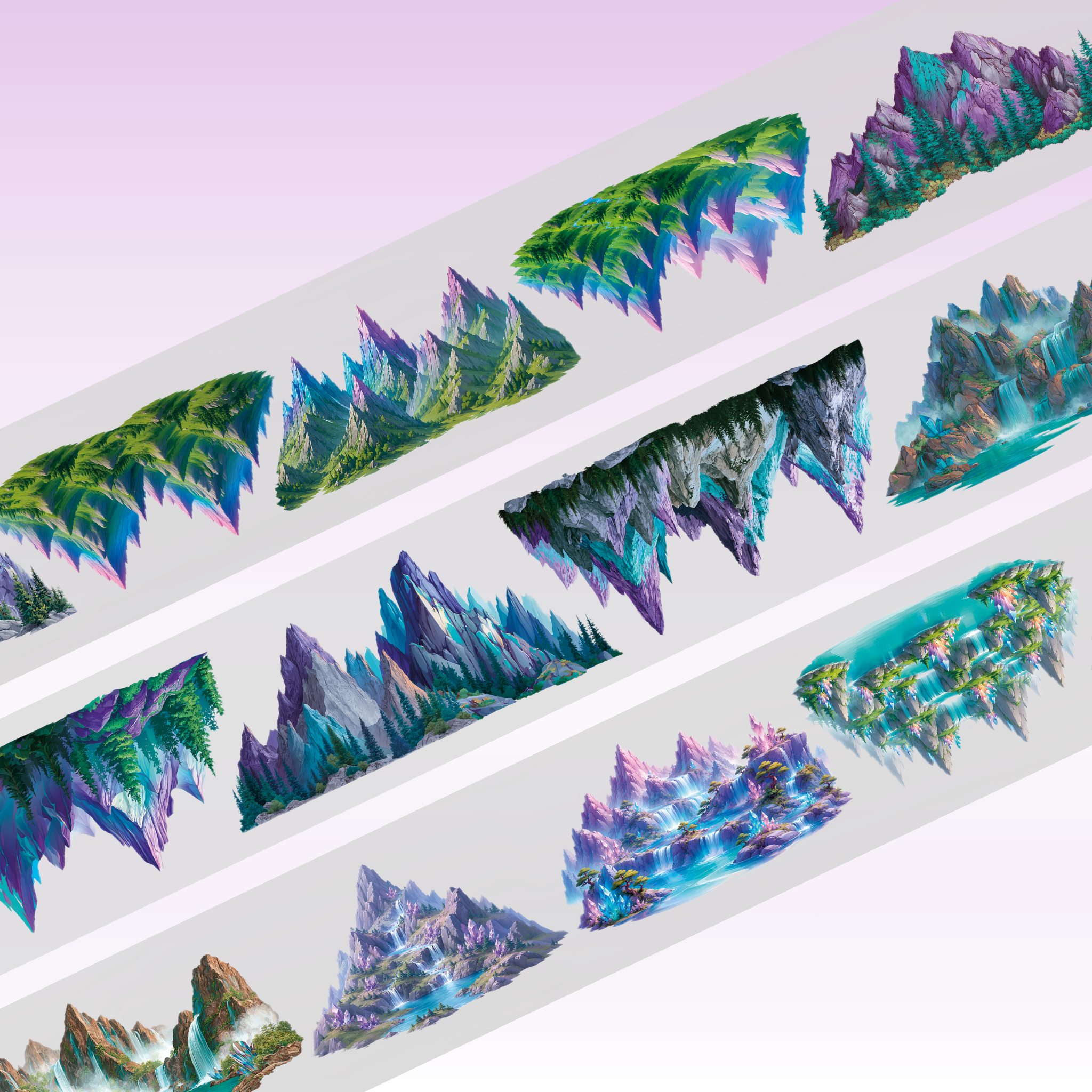 Queens Art Fantasy Mountains PET Tape 10cm x 2.5m