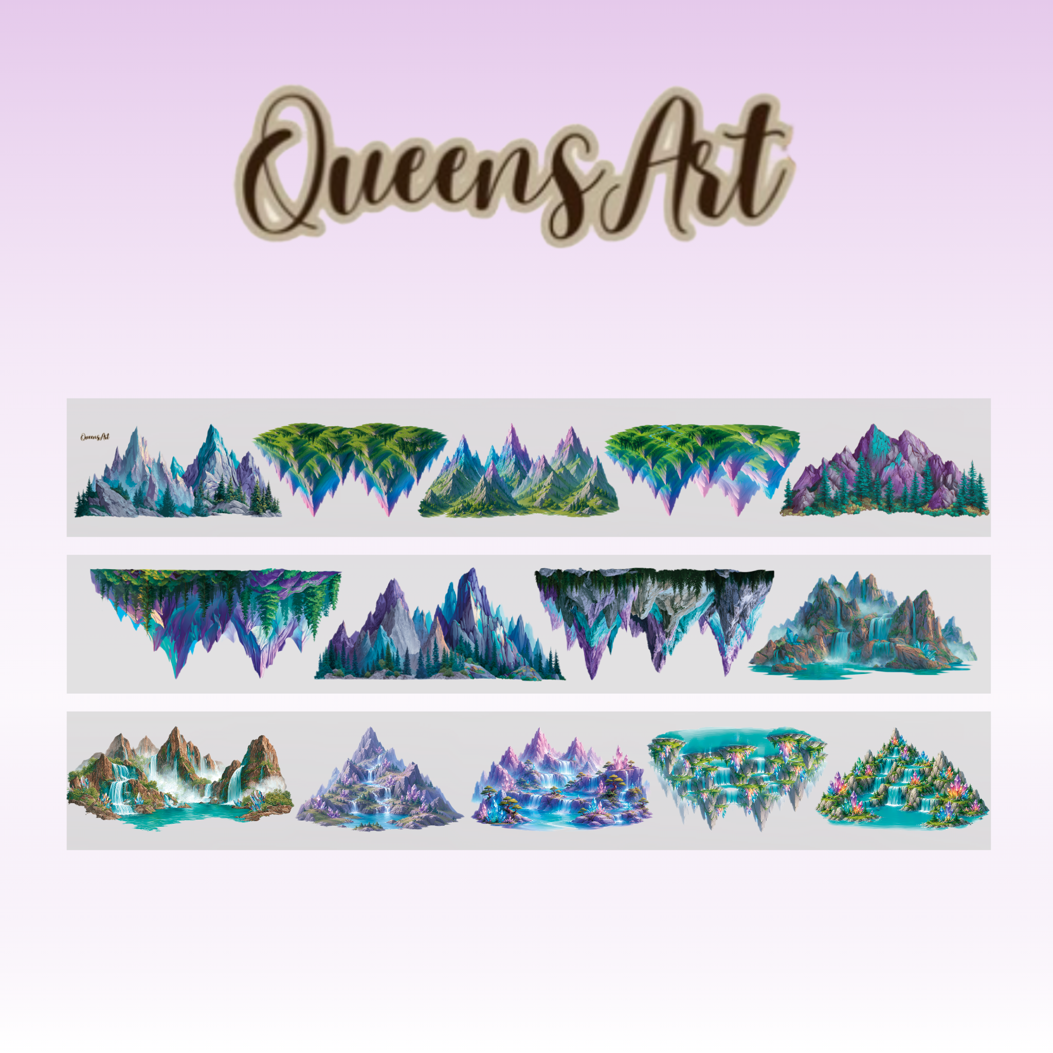 Queens Art Fantasy Mountains PET Tape 10cm x 2.5m