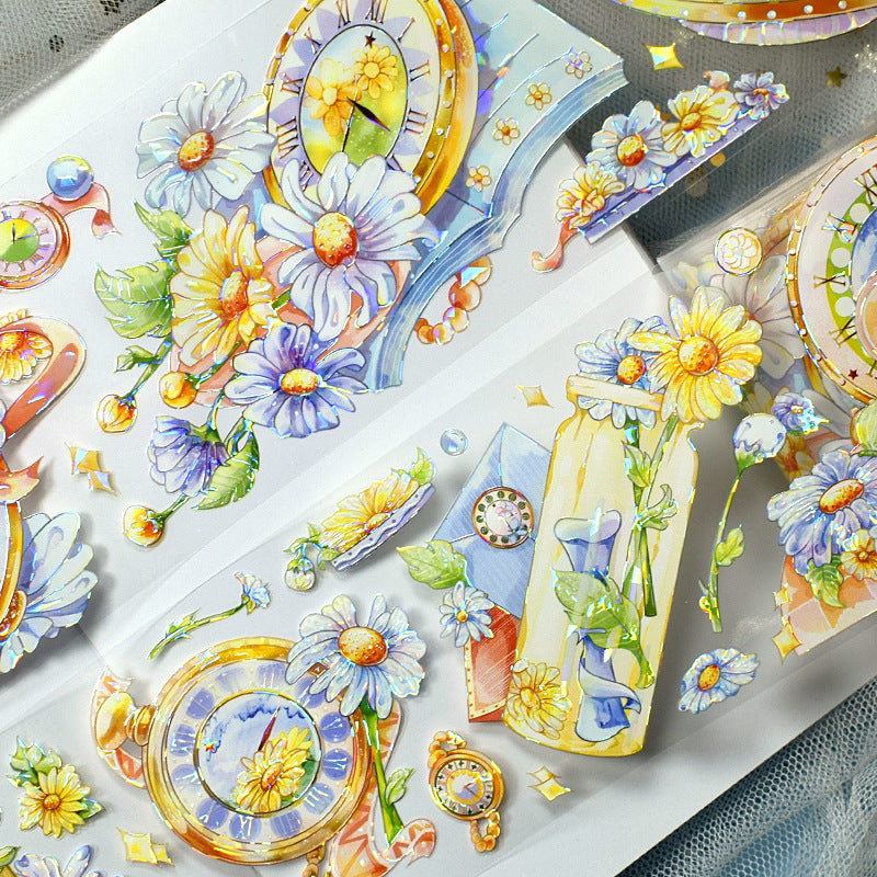 Floral PET Tape - Decorative Oil Paper DIY Stickers, 2m - ViktaShop