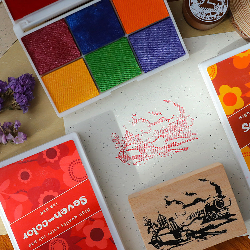 Boxed Water-Based Inkpad Set - Colorful for Kids’ Crafts - ViktaShop