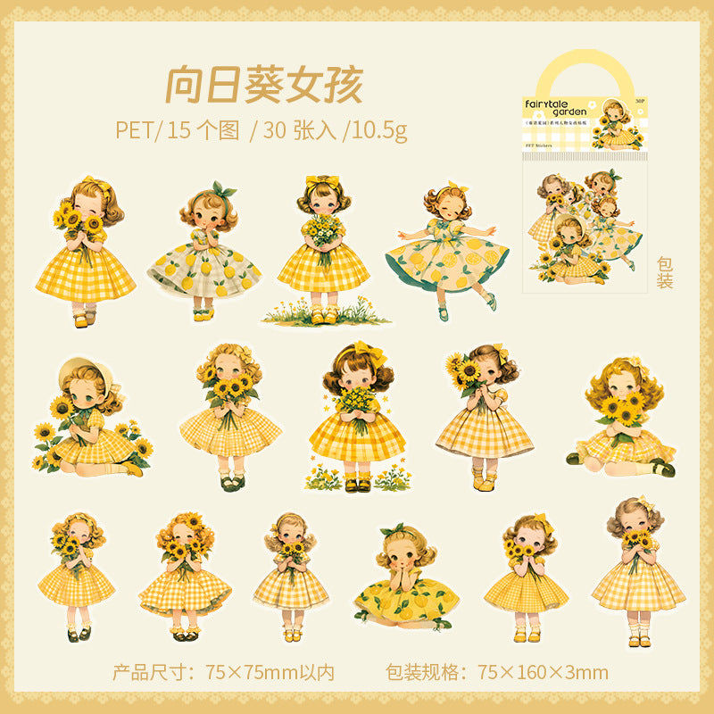 Fairy Garden Series, Cute Characters Sticker Pack, 6 Options