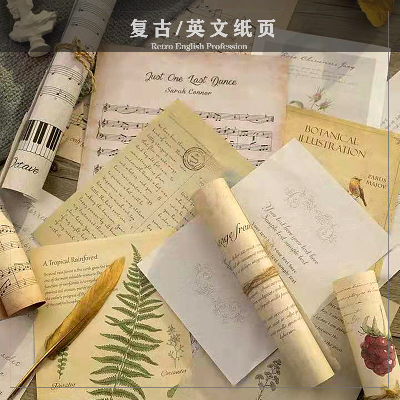 Retro Props Old Music Score Paper & English Newspaper Scrapbooking Background – Vintage Paper for DIY Crafts - ViktaShop