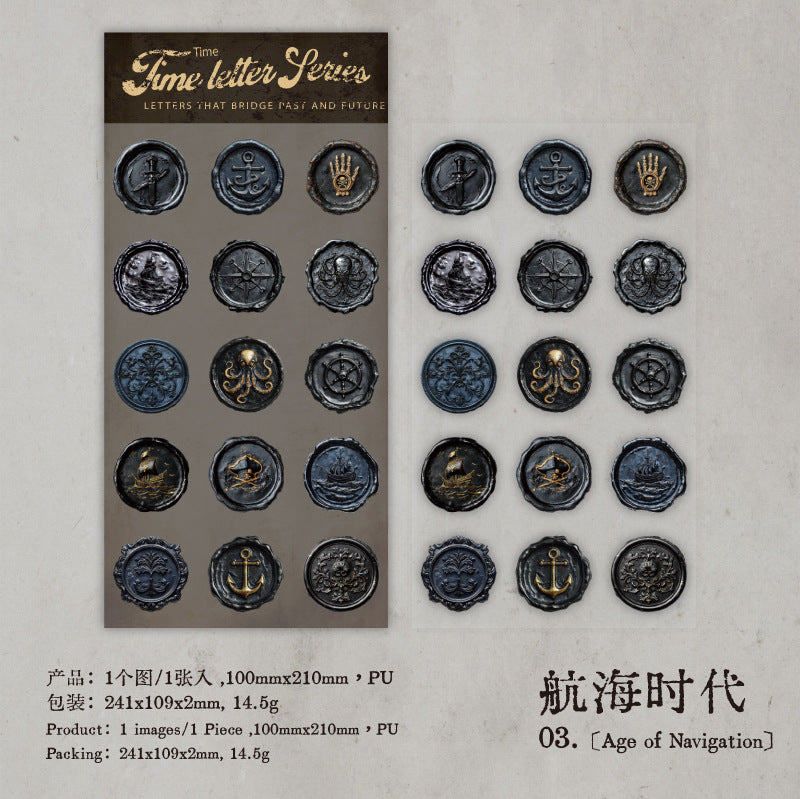Time Letter Series PET Stickers, 1 Pcs - ViktaShop