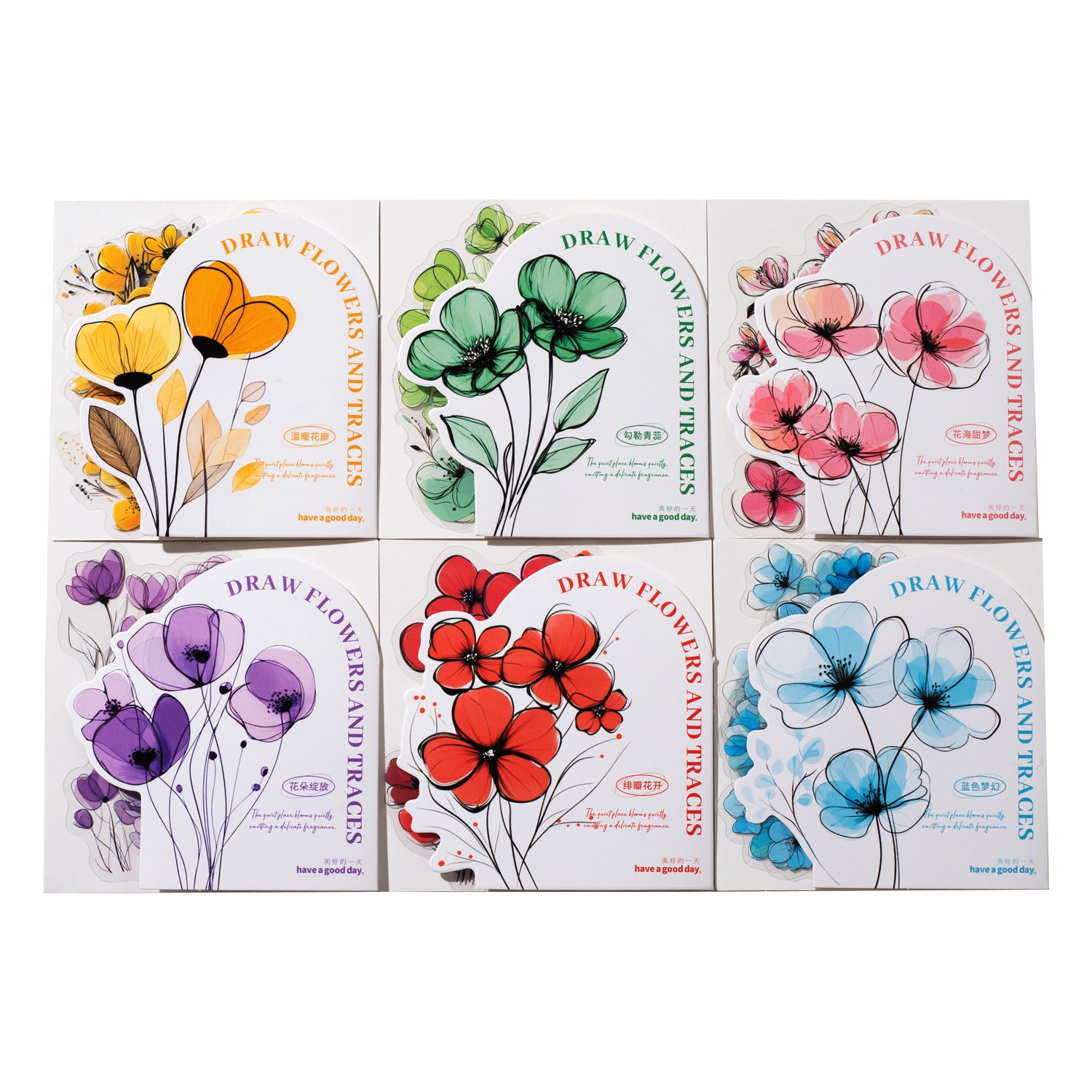 Flower Painting Series Flower Theme PET tape  15 Pcs
