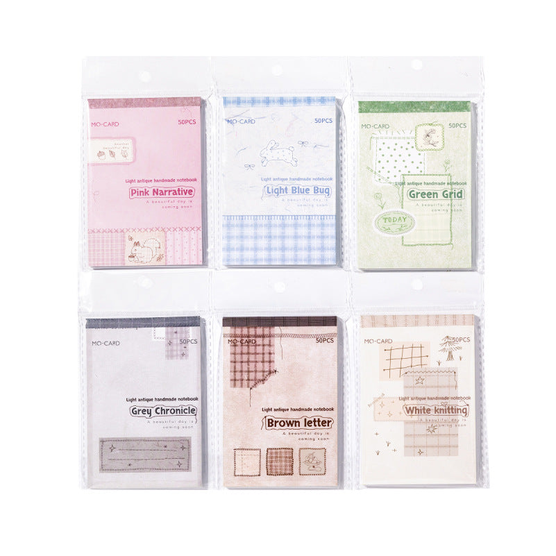 Sewing Time Series Light Retro White Kraft Notepad, 50 Pcs - ViktaShop