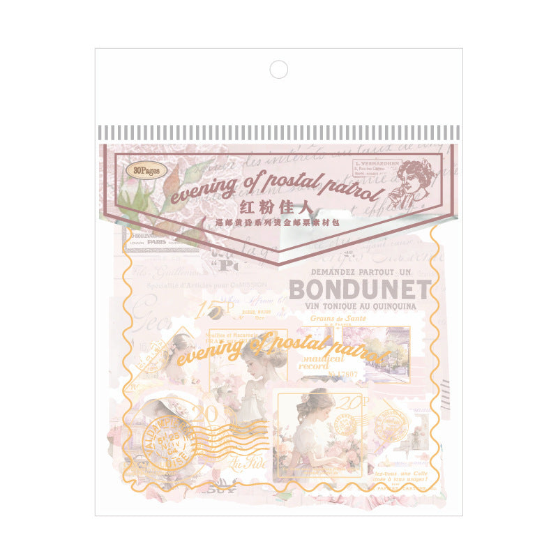 Paper trace material  paper stickers package 30 psc 6 styles