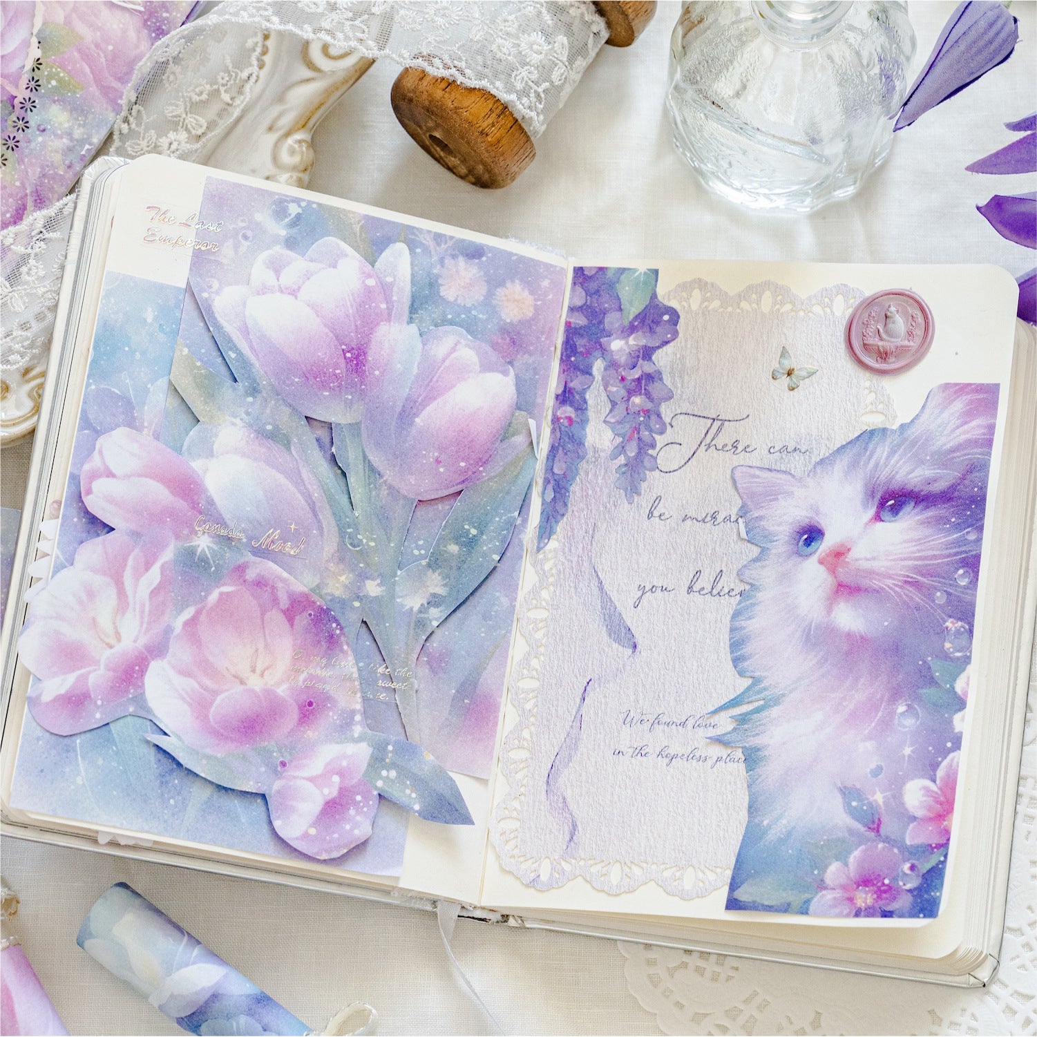 Material paper  flower theme 10 psc