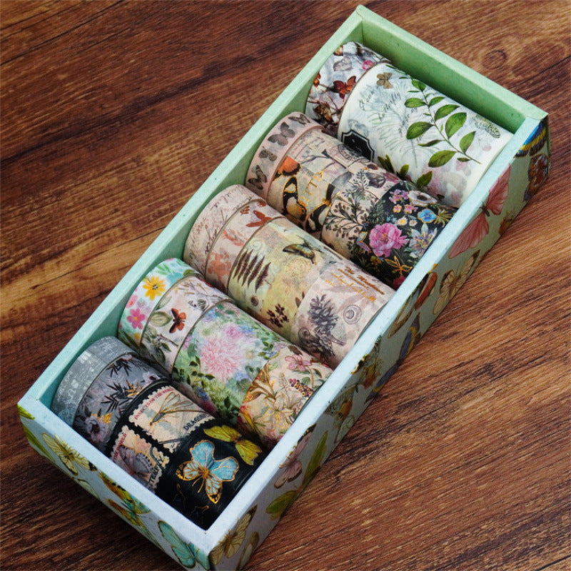 Butterfly Forest Plant Flower Retro Washi Tape – DIY Handbook Tape - ViktaShop
