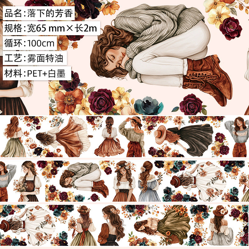 Cloud Flower PET Tape – Wave, Island, Girl Character Series - ViktaShop
