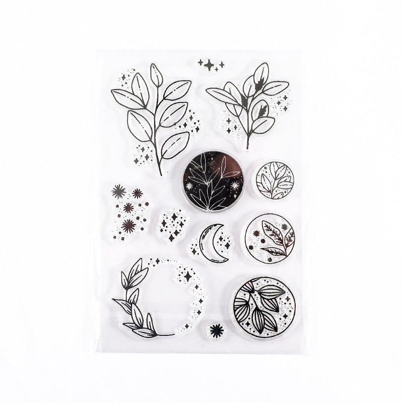 Transparent Silicone Seal - Retro Plant & Flower Collage - ViktaShop