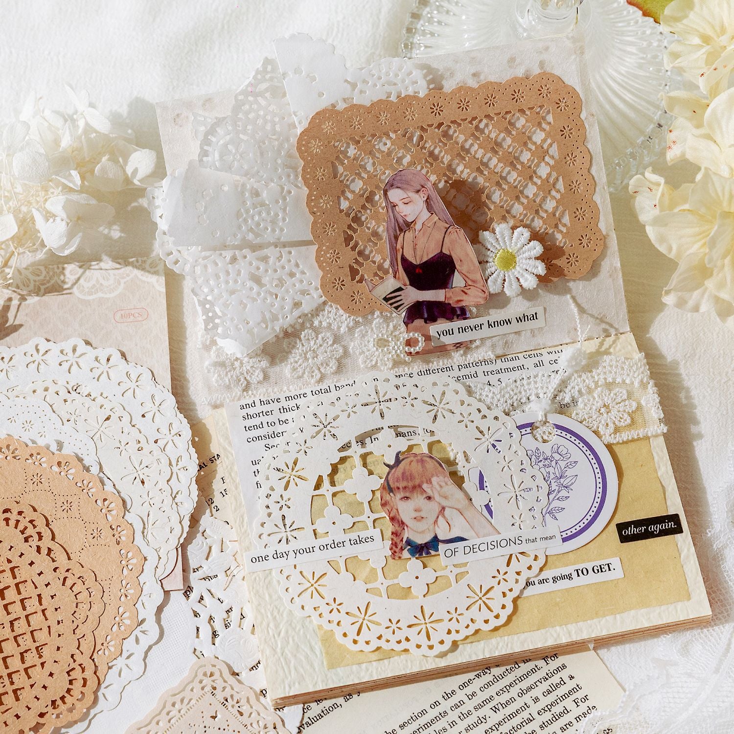 Lace Paper INS Material Decoration Base, 10 Pcs - ViktaShop