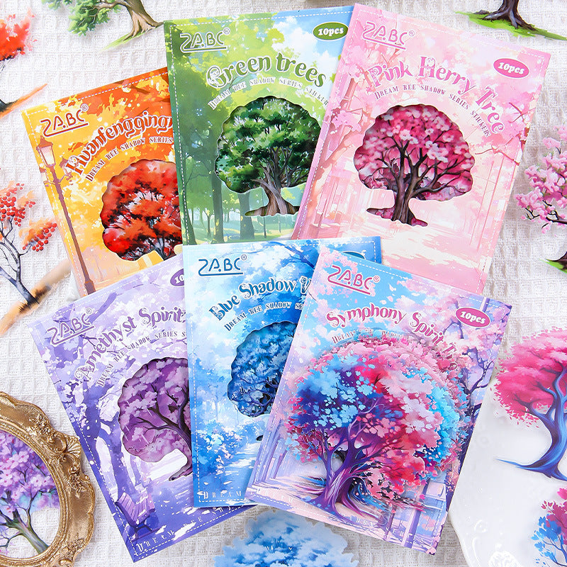 Waterproof PET Stickers – Natural Tree Scenery - ViktaShop
