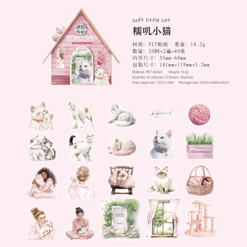 Sugar Poetry Pet White Ink Sticker Pack 6 Types 20 psc