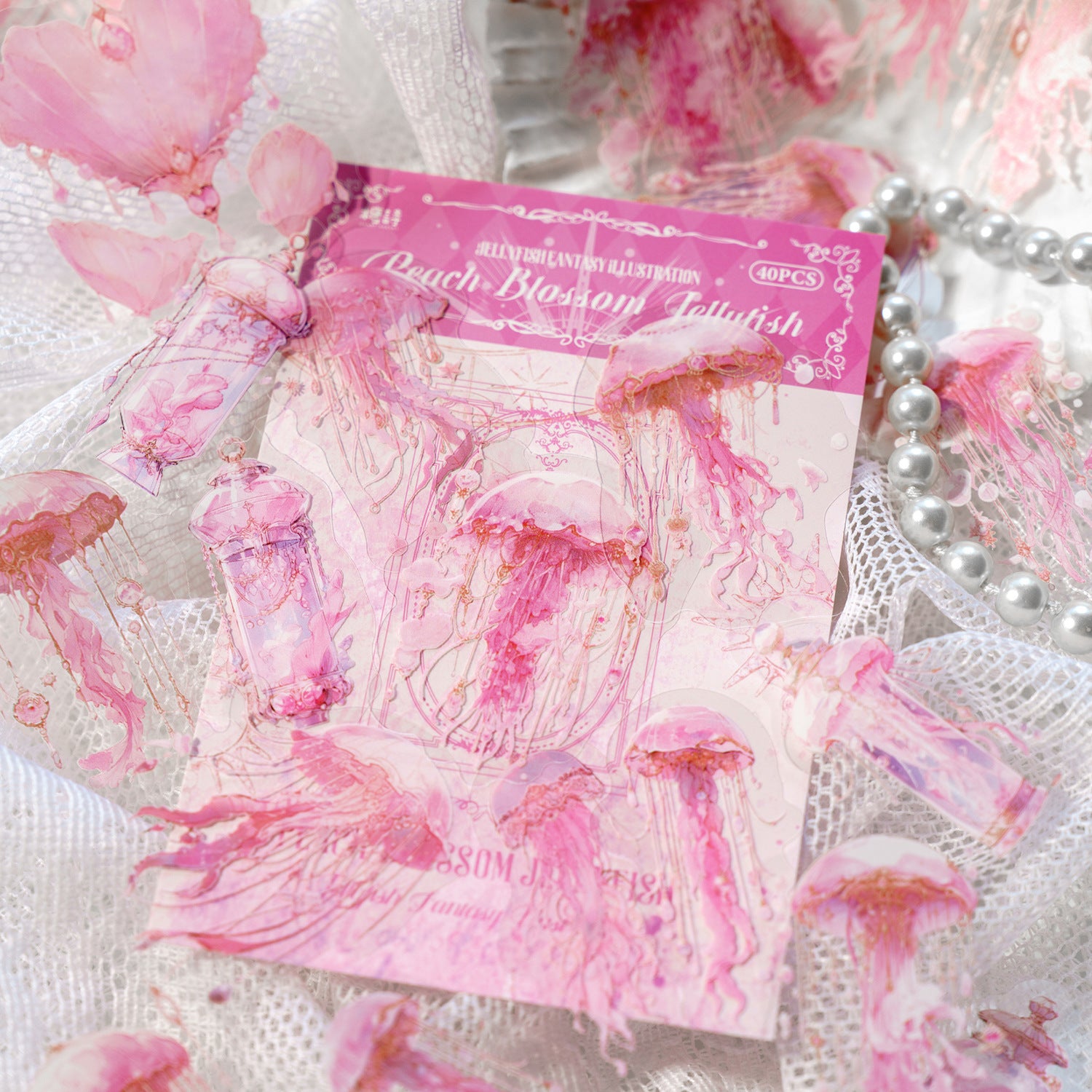 Jellyfish Fantasy Series PET Stickers, 40 Pcs - ViktaShop
