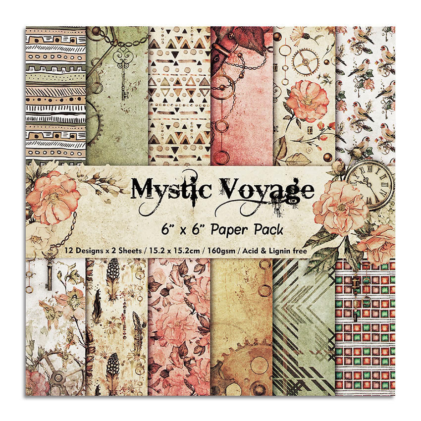 Mystic Voyage Album Scrapbook Junk Journal Pattern Paper - 24 Sheets - ViktaShop
