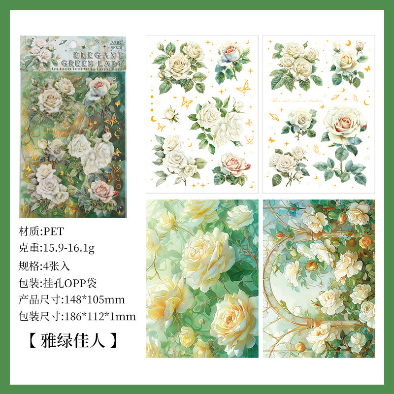 Rose Foil Stickers – PET Waterproof Cut Film, 6 Options - ViktaShop