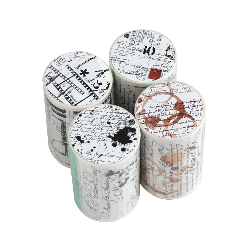 Paper Tape – Light Retro Black and White Theme, 1m - ViktaShop