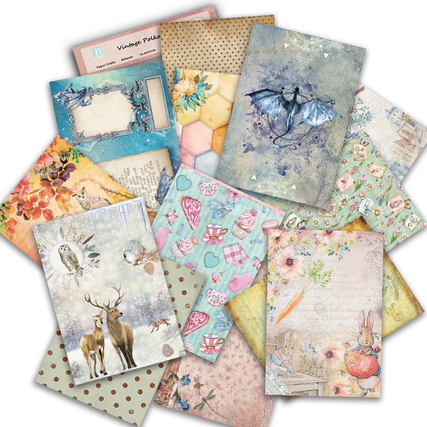 Honeycomb A5 Pattern Background Paper - 8 Sheets - ViktaShop
