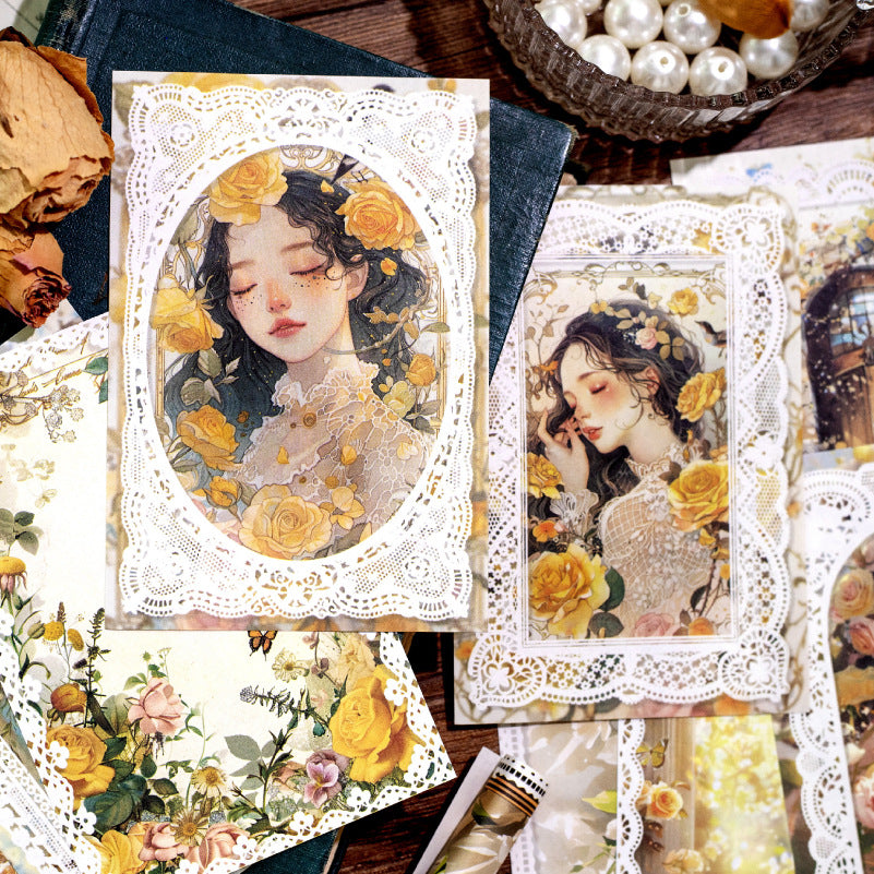 Romantic Lace Character Series – Material Paper Collection, 30 Pcs - ViktaShop