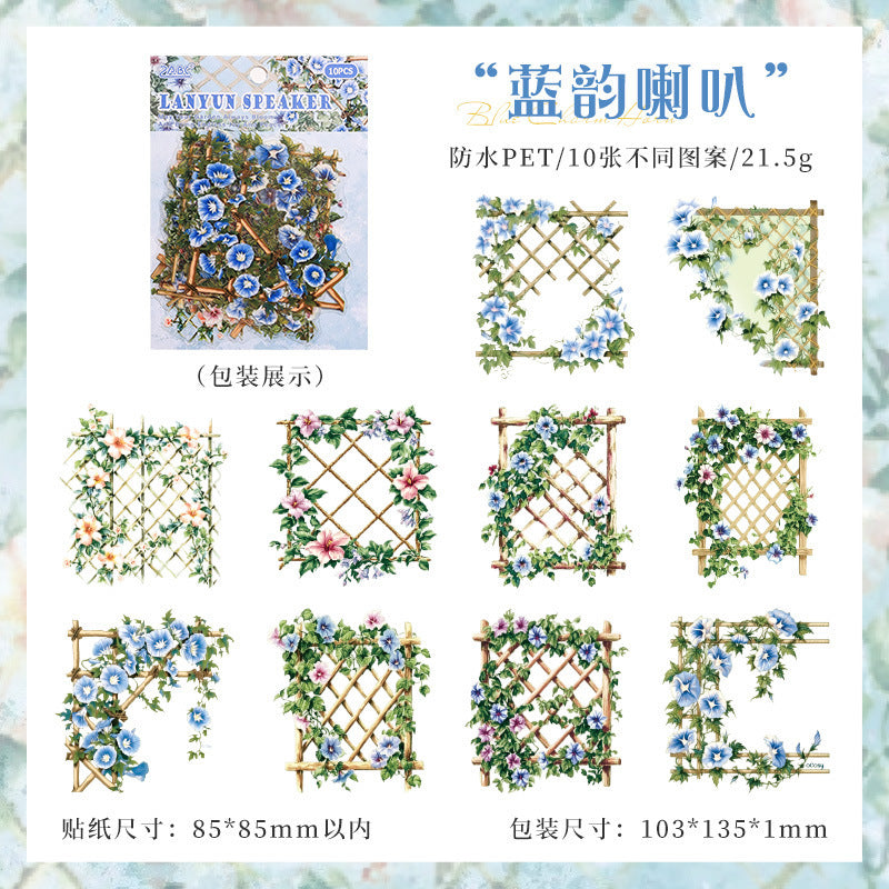 Secret Garden Landscape Stickers – Transparent PET Brick Wall & Flower Wall - ViktaShop