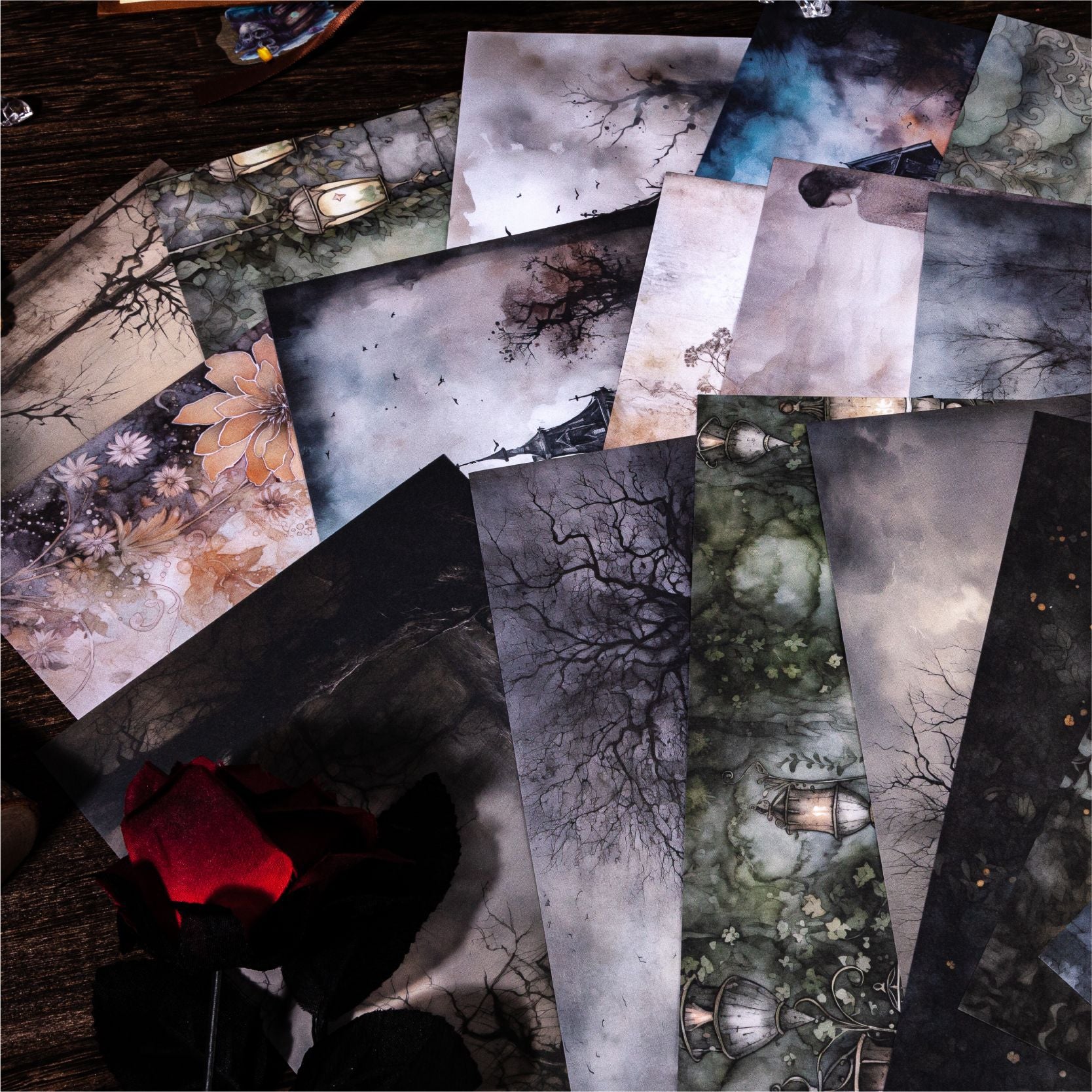 Dark Retro Material Paper, Scrapbooking DIY Decoration Base - ViktaShop