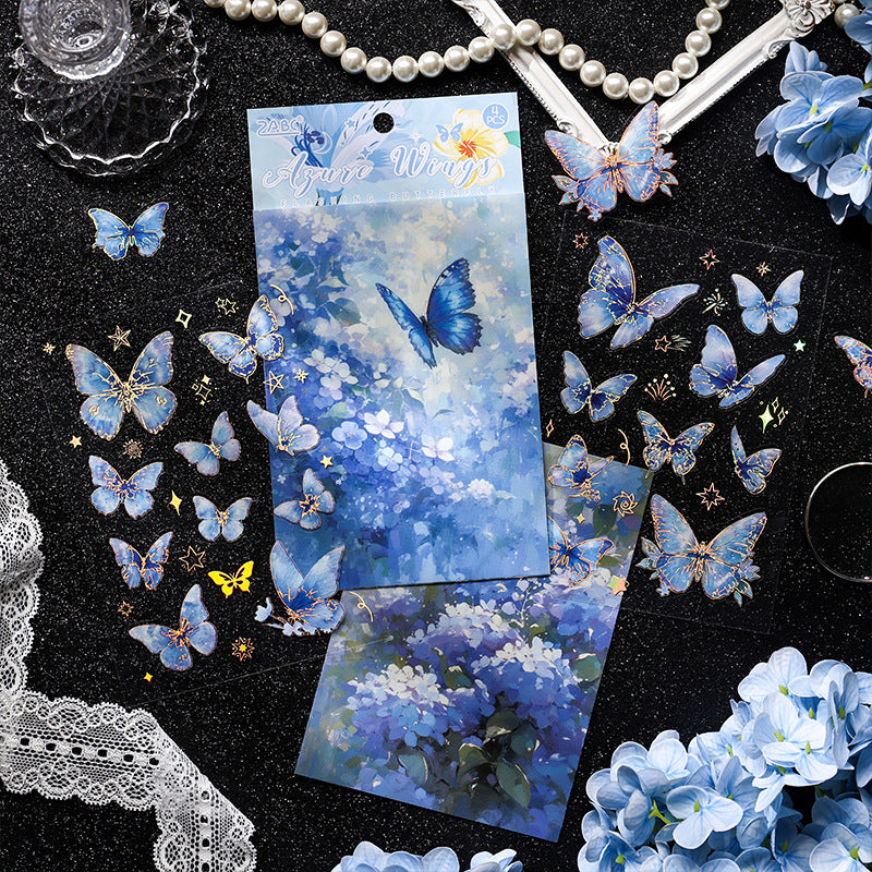 Flashing Butterfly Shadow Series Stickers, 6 Pcs - ViktaShop