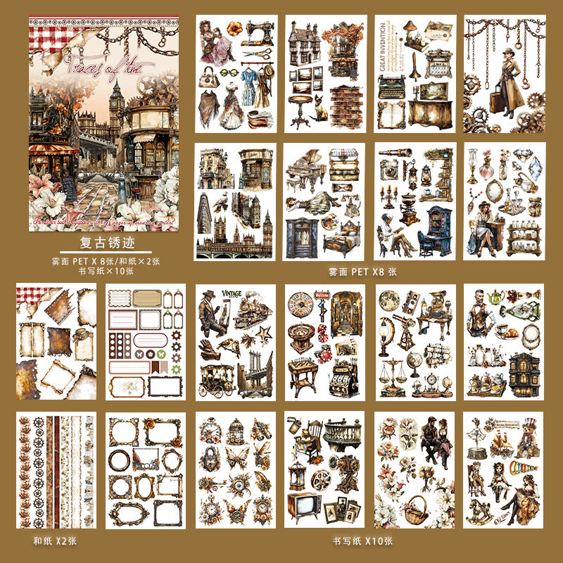European Character & Scenery PET Stickers, 5 Options - ViktaShop