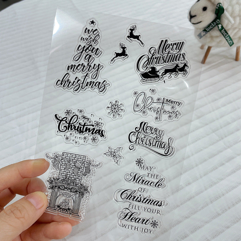 Christmas English Transparent Silicone Stamp – DIY Journal Decorative Seal - ViktaShop