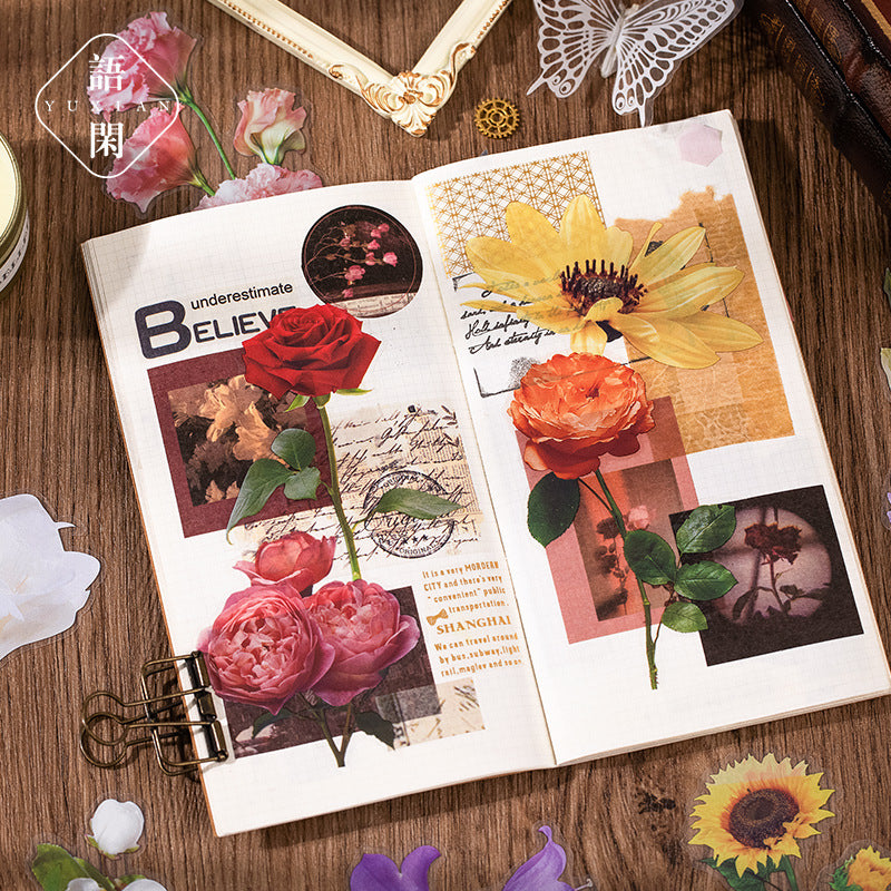 PET flower sticker package 10 psc