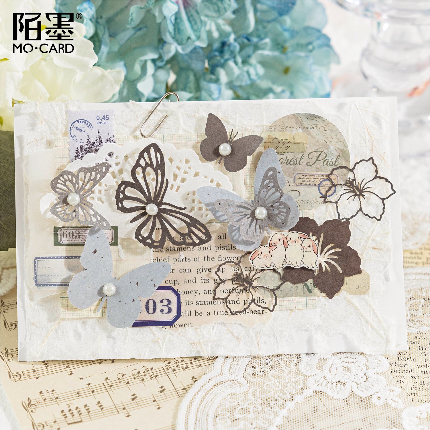 White Kraft Paper Hollow Material - Butterfly Series, 30 Pcs - ViktaShop